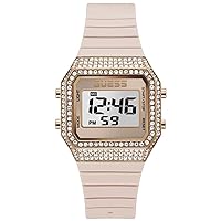 GUESS 39 mm Zoom Silicone Strap GW0430L3 Rose Gold Tone/Pink/Pink One Size