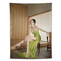 LINDESIGN Mini Yang Actress China Famous Sexy Poster Female Star Wall Art Tapestry Decorative Bedroom Modern Home Print Picture Artworks Tapestries 60