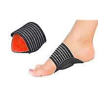 Plantar Fasciitis Arch Support for Flat and Achy Feet, Heel Spurs, Fallen Arches and Foot Pain Relief 2 Gel Cushioned Sleeves, Padded Compression Insoles for Men and Women (Red)