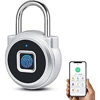 MYPIN Fingerprint Lock with Key Backup, Smart Keyless Waterproof Fingerprint Padlock Ideal for Gym, Door, Luggage, Suitcase, Backpack
