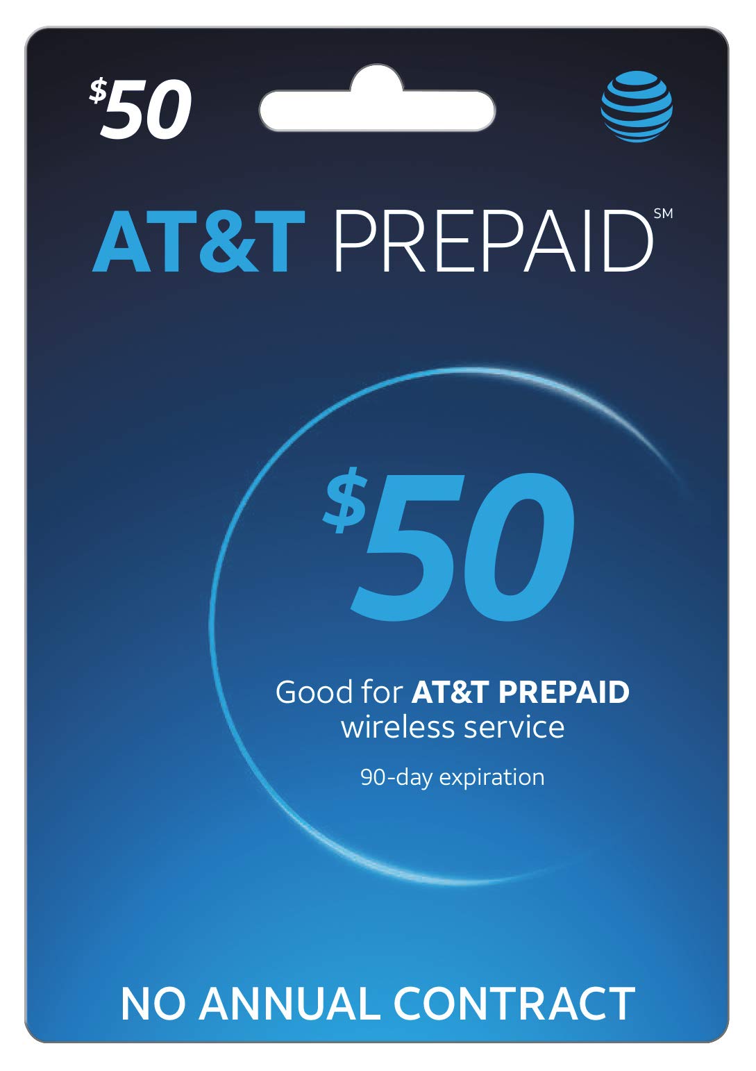 AT&T Prepaid $50.00 Prepaid Refill Card (Mail delivery)