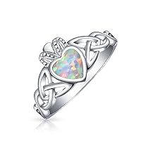 Personalize Sorority Sisters BFF Celtic Love Knot Oval Gemstone Orange Blue White Created Opal Promise Triquetra Claddagh Ring For Women Teens Gold Yellow .925 Sterling Silver Customizable
