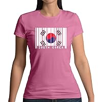 South Korea Barcode Style Flag - Womens Crewneck T-Shirt