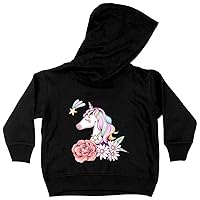 Floral Unicorn Toddler Hoodie - Unicorn Present Ideas - Funny Presents