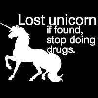 Funny Lost Unicorn If Found Stop Using Drug Vinyl Sticker Car Decal (6