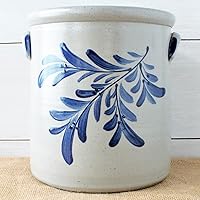 Teaberry Stoneware Crock by Rowe Pottery, 2 gallon crock