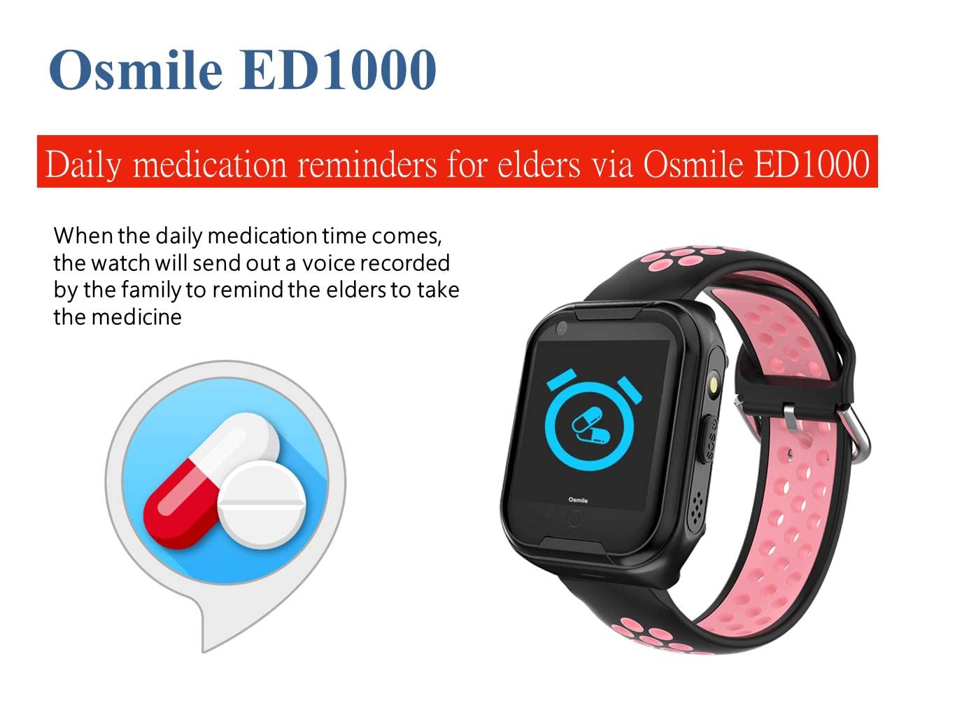Osmile ED1000 GPS Anti-Lost Tracker for Dementia, Alzheimer & Autism Patients (GPS Watch for Elderly & Kid with SOS Call, Tracking & GeoFence Function)