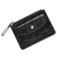 Note 10 Plus Case Slim Wallet Womens Leather Slim Minimalist Front Pocket Wallet Girls Wallets for (Black, One Size)