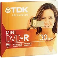 TDK Mini DVD-R Blank - 1.4 GB 30 Minute Camcorder Recording DVD 80mm