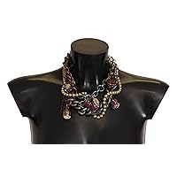 Dolce & Gabbana Gold Brass Sicily Floral Crystal Statement Necklace