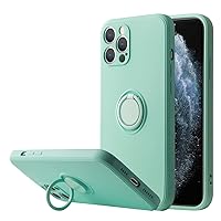 Liquid Silicone Finger Ring Stand Magnetic Holder Bracket for iPhone 13 12 11 Pro Max Mini XR XS Max 7 8 Plus SE 2020 Phone Case,Light Cyan,for iPhone SE 2020