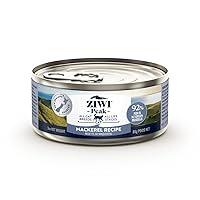 ZIWI Peak Canned Wet Cat Food – All Natural, High Protein, Grain Free, Limited Ingredient, with Superfoods (Mackerel, Case of 24, 3oz Cans)