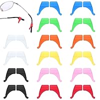 Hishelf 16 Pairs Eyeglass Ear Grips, Anti Slip Eyewear Retainers, Soft Silicone Ear Hook for Kids Glasses - Multicolor (HS003)