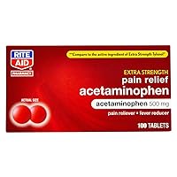 Rite Aid Extra Strength Acetaminophen Easy Tabs Tablets, 500 mg - 100 Count | Pain Reliever & Fever Reducer | Migraine Relief Products | Joint Pain Relief | Muscle Pain Relief | Menstrual Pain Relief