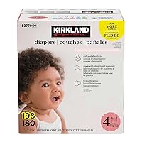 Kirkland Signature Diapers, Size 4 (22-37 Pounds), 198 Count