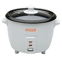 IMUSA USA GAU-00013 Electric Nonstick Rice Cooker 8-Cup (Uncooked) 16-Cup (Cooked), White