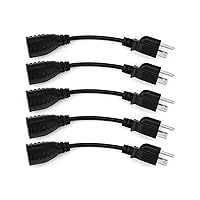 Sewell 6-Inch Power Extension Cable, 5-Pack, Outlet Saver, 18 AWG