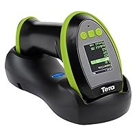 Tera Barcode Scanner with Digital Setting Screen & Keypad, Pro Version Extra Fast Scanning Speed, Works with Bluetooth 2.4G Wireless & USB Wired, 1D 2D QR Handheld Bar Code Reader Model HW0009 Green
