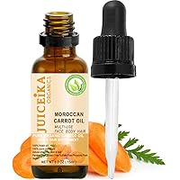 Organic CARROT OIL 100% Pure Natural Virgin Unrefined Cold-Pressed Carrier Oil 0.5 Fl oz 15 ml for Face, Skin, Body, Hair, Lip, Nails. Pure Moisture
