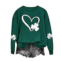 St Patricks Day Shirt Women,Women Fashion Long Sleeve Crewneck Sweatshirts Oversized Funny St. Patrick's Shirts Pullover