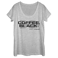 STAR TREK Voyager Coffee Black Women's Short Sleeve Tee Shirt, Athletic Heather, Medium
