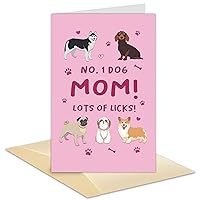 Cute Dog Mom Card, Mother's Day Card for Dog Lover, Funny Mom Birthday Card, NO.1 Dog Mom Gift