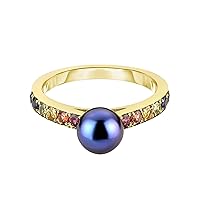 LGBT Rainbow Pride Collection 14k Yellow Gold Rainbow Sapphire Gay and Lesbian Rings