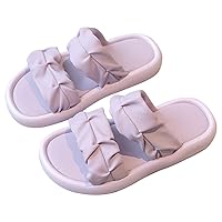 Fuzzy Slides for Girls Girl's Slippers Soft House Slippers Cozy Open Toe Home Shoes Comfy Summer Outdoor Toddler