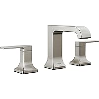 Delta Faucet Velum Curved Spout Widespread Bathroom Faucet 3 Hole, Brushed Nickel Bathroom Sink Faucet, 2 Handle Bathroom Faucet, Bath Faucet, Pop-Up Drain Assembly, Stainless 3539LF-SSMPU