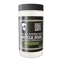 Dead Sea Collection Bath Salts for Men - Muscle Recovery Bath Soak - Amberwood Mens Pure Dead Sea Salt for Soothing and Relaxing - 37 oz