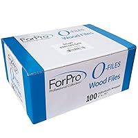 ForPro O-Files Wood Board, 100/180 Grit, Silver, Double-Sided Manicure & Pedicure Nail Files, 6” L x .75“ W, 100-Count