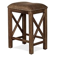 Hillsdale Furniture Willow Bend Stationary Backless Counter Height Stools, Set of 2, Antique Brown Walnut