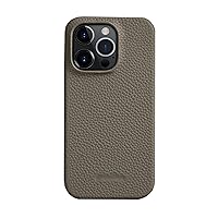 Leather Case for iPhone 15 Pro Max/15 Pro/15 Plus/15, Genuine Leather Slim Phone Cover with Screen Camera Protection Business Anti-Fall Case,Grey,15 Pro''