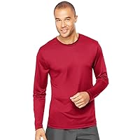 Hanes Cool DRI Performance Men's Long-Sleeve T-Shirt, Deep Red, XX-Large