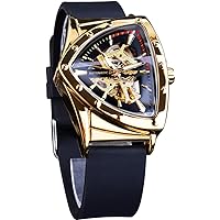 Winner Retro Manual Mechanical Skeleton Watch with Diamond and Carving Flower Craft Men Skeleton Wrist Watch Mechanical Classic Roman Number
