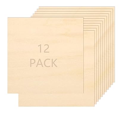  12Pack 1/16 Basswood Sheets 12 x 12 Cricut Wood Sheets  Unfinished Plywood Sheets Basswood for Cricut Maker, Wood Carving,  Pyrography, Wood Burning, Drawing, Craft DIY Project, 300X300X1.5mm