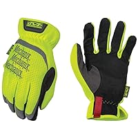 Mechanix Wear: Hi-Viz FastFit Work Gloves with Secure Fit Elastic Cuff, Reflective and High Visibility, Touchscreen Capable, Safety Gloves for Men, Multi-Purpose Use (Fluorescent Yellow, Large)