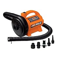 WOW Sports High Pressure Air Pump-Powerful Electric Air Pump, 5 Universal Adapters, 120 volt 600 liter / minute,Orange