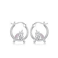 Animal Earrings for Girls Women Hypoallergenic Sterling Silver Hoop Earrings for Sensitive Ears Small Animal Jewelry Perfect Gifts