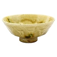 Seto Ware 136-0029 Masanori Hatano Rice Bowl (with Presentation Box), Yellow Seto Chamfer