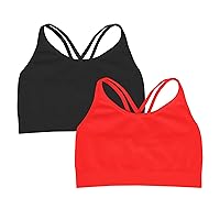 Kurve Girl’s Seamless Strappy Back Stretchy Crop Undershirt Bra, Made in USA