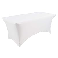 Iceberg Stretch Spandex Fabric Table Cover, 6', White