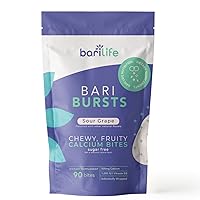 Bari Life BariBurst Calcium Citrate Soft Chews for Gastric Bypass, Gastric Sleeve and Duodenal Switch (Sour Grape)