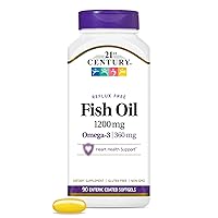 21st Century Fish Oil 1200 mg Enteric Coated Softgels, 90 Count
