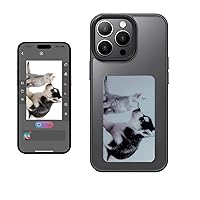Smart Photo Rear Projection 𝐃𝐈𝐘 phone Case Customizable E-Ink Phone Case Instantly Display Photos On The Ink Screen Back Cover Personalize Your Phone Anytime Anywhere (Black, For iPhone15 Pro)