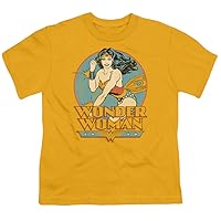 Wonder Woman Youth Size DC Comics Super Heroine Kids Gold T-Shirt Tee Shirt