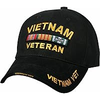 Black Vietnam Veteran Deluxe Low Profile Baseball Hat Cap Premium Quality