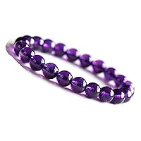 8mm Natural Uruguay Amethyst Purple Quartz Crystal Round Beads Women Men Bracelet AAAA