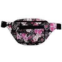 PattyCandy Black & Pink Hawaii Floral Fanny Pack