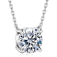 Diamond Necklace for Women,2Carat Moissanite Solitaire Pendant Jewelry for Christmas,D Color Simulated Diamond Jewelry 925 Sterling Silver Necklace Gift for Mother Wife Girls